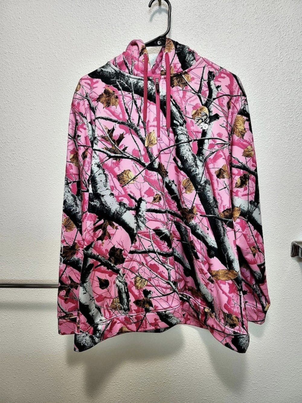 Legendary Whitetails Women's Pink Camo Quarter-Zip Hooded Sweatshirt 2XL